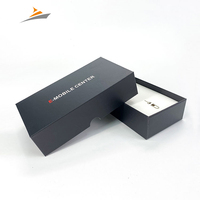 Boîte d'expédition de téléphone portable personnalisée, boîte noire de luxe pour l'emballage de produits électroniques avec éponge EPE