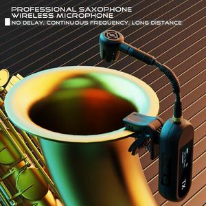 Micrófono de Saxofón TopYun M3, Micrófono Inalámbrico UHF con Clip <span class=keywords><strong>para</strong></span> Instrumentos, <span class=keywords><strong>para</strong></span> Guitarra, Saxofón, Trompeta, Patrón Polar Cardioide - Product Image 3