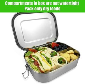1400ml Stainless Steel Bento <b>Box</b> With 4 & 5 <b>Compartments</b> Water-proof Leak-proof for Food Storage - Product Image 5