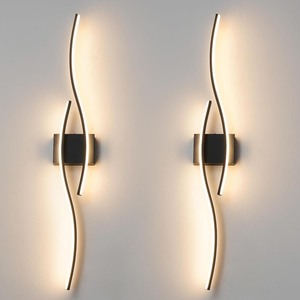 JACKSUN moderna <span class=keywords><strong>lampada</strong></span> <span class=keywords><strong>da</strong></span> <span class=keywords><strong>parete</strong></span> a LED in metallo oro nero a LED <span class=keywords><strong>lampada</strong></span> <span class=keywords><strong>da</strong></span> <span class=keywords><strong>parete</strong></span> regolabile <span class=keywords><strong>con</strong></span> telecomando di lunghezza 39.4 pollici - Product Image 4
