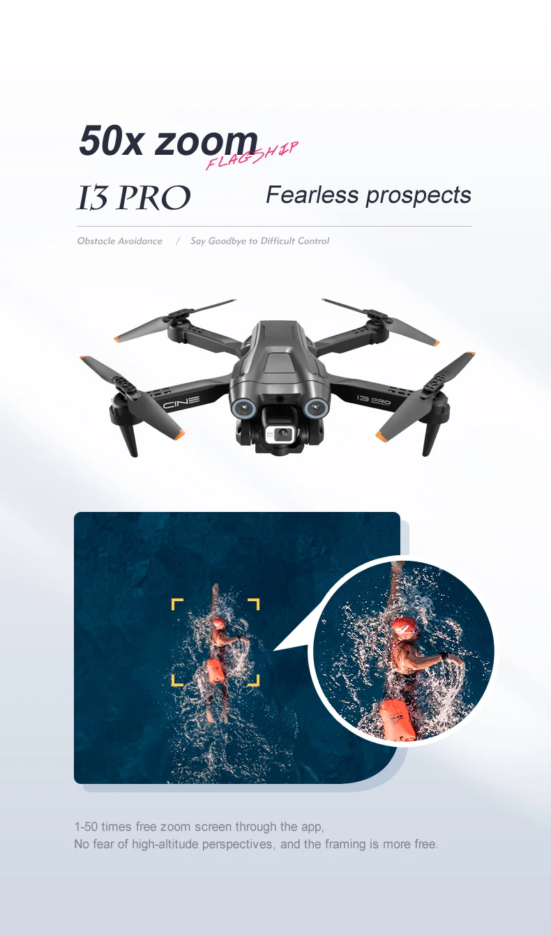 I3 Pro Drone - 4K HD Dual Camera Drones Obstacle avoidance with