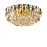 Plafonnier LED rond en cristal moderne et minimaliste, luxe léger, AC 6000K, IP44, Ra90, DIY, garantie 3 ans, pour chambre à coucher