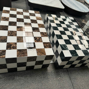 Mới Bền Thiết Kế Hiện Đại Khối Cube Verde Trắng Emperador <span class=keywords><strong>Mosaic</strong></span> Đá Cẩm Thạch Plinth Bàn Cà Phê Cho Phòng Khách Đá - Product Image 5