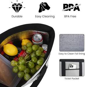 Bolsa Térmica Reutilizable Grande Personalizada con Cierre, Bolsas de Compras Térmicas a Prueba de Fugas para Entrega de Alimentos, Viajes a la Playa, <span class=keywords><strong>Uber</strong></span> <span class=keywords><strong>Eats</strong></span>, Picnic - Product Image 4
