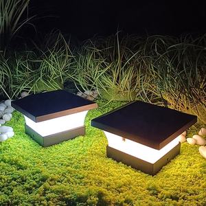 Imperméable à l'eau Moderne <span class=keywords><strong>LED</strong></span> Clôture Pont Cap Lumière <span class=keywords><strong>Colonne</strong></span> Lampe Extérieure Solaire Pilier Lumière pour Surface Plate Patio Jardin Poteaux - Product Image 6