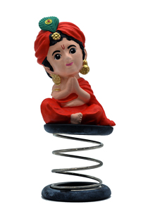 Ídolo de Krishna Pintado a Mano con Tono de Piel Natural, Figura Decorativa Devocional de Plástico para Decoración - Product Image 6