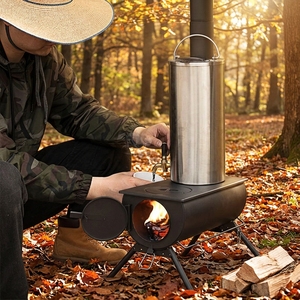 Offerta Speciale: Fornello da Campeggio Moderno Autoportante per Esterni, <span class=keywords><strong>Stufa</strong></span> a Legna per Escursionismo e Pesca - Product Image 1