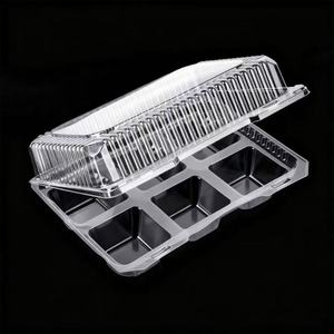 Barquette alimentaire thermoformée personnalisée en <span class=keywords><strong>PET</strong></span>, barquette en plastique transparent de qualité alimentaire à 6 compartiments pour gâteaux et desserts - Product Image 6