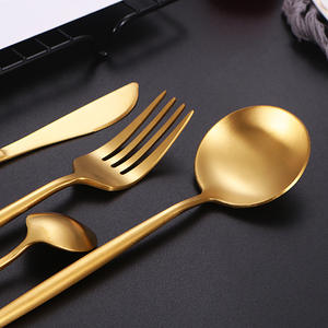 YOUNGTUO Stainless Steel <b>Cutlery</b> <b>Set</b> 4-Piece Matte Glossy Nordic Style Western Dining Utensils Durable - Product Image 3