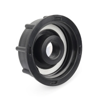 Réducteur de base de robinet IBC P20, 2 pouces S60x6 vers filetage femelle 20 mm, raccord de tuyauterie basse pression moulé par injection en PP HDPE