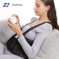 Ceinture de soutien abdominale de maternité noire réglable avec bretelles pour soulager la pression dorsale