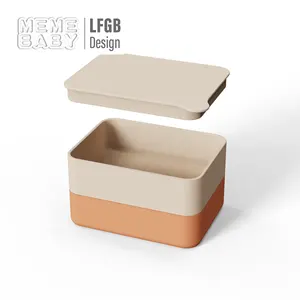 Silicone Portable Lunch Box Multi Function Double Layers Section Leak Proof Food Container Lunch Box New Design Heatable