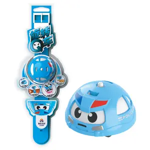 Giocattoli divertenti creativi Mini orologio da polso trottola giocattoli carica rotazione anello scorrevole per auto giocattoli giroscopici da battaglia Set per bambini