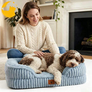Removable zipper fleece pet nest eggshell sponge filled <b>large</b> size dog nest cross-border direct supply dog nest - Product Image 5