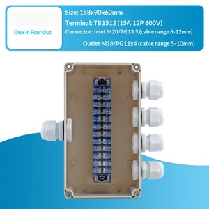 158x90x60mm <b>Waterproof</b> Junction <b>Box</b> One-in-four-out 15A Terminal Block PG13.5 Inlet PG11 Outlet Enclosure Terminal <b>box</b> - Product Image 2