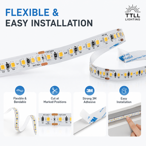 Tira de Luces <span class=keywords><strong>LED</strong></span> SMD 2835 de 12 V 24 V, 120 <span class=keywords><strong>LED</strong></span>/m 240 <span class=keywords><strong>LED</strong></span>/m, Cinta <span class=keywords><strong>LED</strong></span> Flexible para Gabinetes, Cocinas, Iluminación de Proyectos Comerciales - Product Image 4