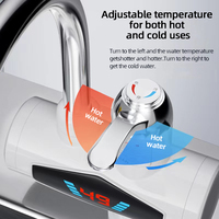 Robinet d'eau chaude instantanée sans réservoir 3000W avec affichage numérique LED de la température, élément chauffant en acier inoxydable, pour usage domestique et hôtelier