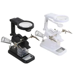 Professional Desktop 3X 4.5X Welding LED Third Hand Magnifier Magnifier With Auxiliary Clip USB External Power Supply