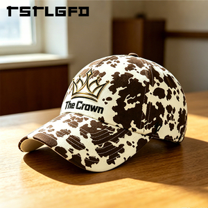 Gorra de Béisbol de 6 Paneles con Logotipo Personalizado Bordado en 3D, Gorra Estructurada con Estampado de Vaca, Venta al Por Mayor, Fabricante - Product Image 3