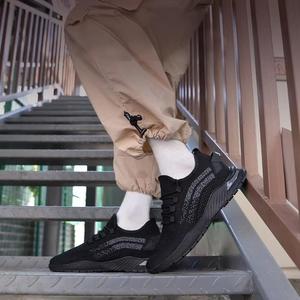 Chaussures rehaussantes noires 8cm 6cm, <span class=keywords><strong>plateforme</strong></span> décontractée, respirantes en maille tricotée, pour hommes et femmes - Product Image 3