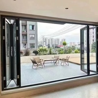 Porte pliante extérieure en alliage d'aluminium avec isolation thermique pour balcon moderne, patio, terrasse, maison, villa