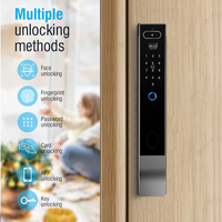Cerradura de Puerta con Huella Dactilar Te'an, Almacenamiento de Contraseñas, Reconocimiento Facial, Acceso por Código, Aluminio, Madera, Acero, Hotel, Electrónica, Hogar, Digital