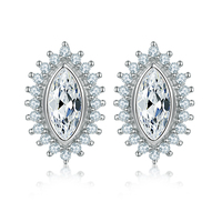 Boucles d'oreilles de luxe en forme de tournesol avec zircon pour femme, clous d'oreilles en argent Sterling 925, 3x6mm