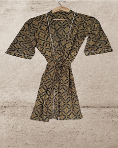 New Sale <b>Kimono</b> Robe Cotton Floral Hand Block Print Breathable Long Sleeve Nightwear & Women's <b>Beach</b> Cover-Up - Product Image 1