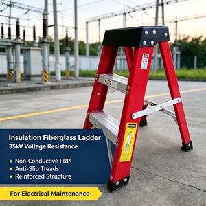 <span class=keywords><strong>Kingbridge</strong></span> บันไดพับได้สำหรับใช้ในบ้านบันไดสีแดงแบบแยกได้พร้อมด้วยแพลตฟอร์มพลาสติกวัสดุไฟเบอร์กลาสและไฟเบอร์กลาสและอะลูมิเนียม - Product Image 2