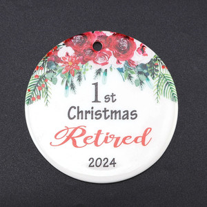 Ciondoli in Ceramica Personalizzabili Bianchi per Sublimazione <span class=keywords><strong>Mr</strong></span>&mrs, Decorazioni Natalizie Rotonde a Cuore per Feste - Product Image 5