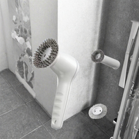 Brosse de nettoyage électrique 6-en-1 en plastique écologique avec poils en nylon, style raclette, pour cuisine et chaussures - Sans fil et automatique