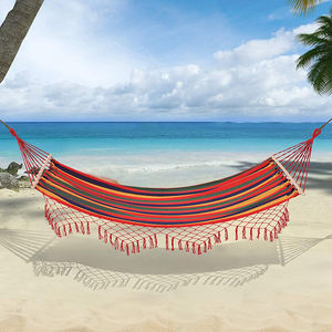 Garden Beach Leisure <span class=keywords><strong>Hamac</strong></span> en <span class=keywords><strong>toile</strong></span> <span class=keywords><strong>Hamac</strong></span> d'extérieur <span class=keywords><strong>avec</strong></span> glands et <span class=keywords><strong>barre</strong></span> en bois - Product Image 6