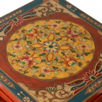 Ensemble table et chaises de salle à manger rectangulaires en bois massif vintage, peintes à la main, style tibétain-mongol, meubles portables pour villa et maison