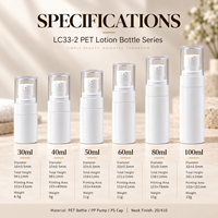 Flacon de lotion PCR éco-responsable 60 ml 80 ml 100 ml Conforme à la norme REACH Emballage durable pour soins de la peau en PET PP avec pompe