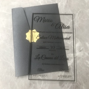 Acrylic Wedding <strong>Invitations</strong> for Wedding Bar Mitzvah Reception Party <strong>Graduation</strong> Birthday Baby Shower - Product Image 1