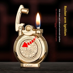 Briquet à silex compact vintage en alliage de zinc CHIEF, rechargeable, pour huile et <span class=keywords><strong>kérosène</strong></span>, personnalisable avec logo, idéal pour cigarettes, cadeaux d'affaires, portable - Product Image 4
