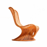 Wicker Hoop Fan Clue Chair Indoor Antique Vintage Papasan Chair Vintage Bamboo Venice Rattan Chairs