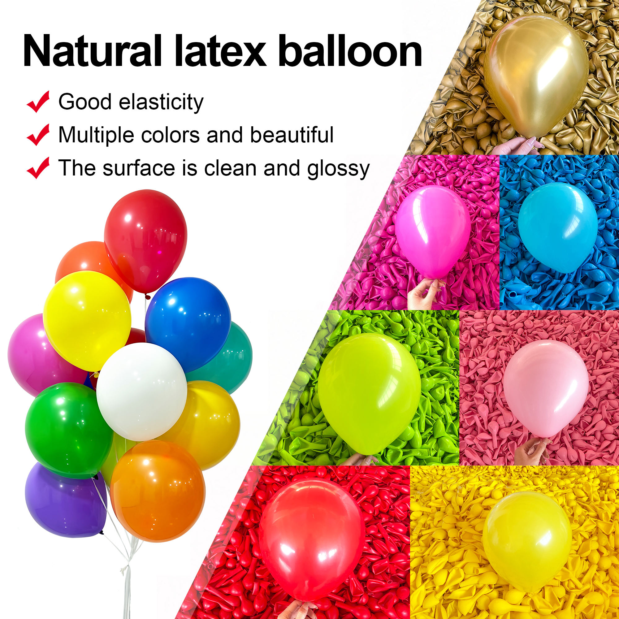 Balloons 10 12 18 Inch Vibrant Colors Party Balloons Rainbow Latex Balloons for Birthday Party Colorful Assorted