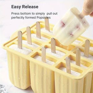 BPA Free SILICON MOLD 12 Creative Popsicle Tray Cream <b>Moulds</b> <b>Silicone</b> Ball Ice Cube Popsicle Stand Frozen Homemade Ice Pop Molds - Product Image 6