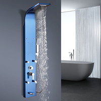 Colonne de panneau de douche cascade Robinets thermostatiques Finition de surface chromée Fixation murale avec noyau de valve en céramique