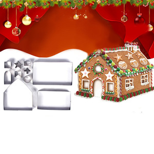 10-Piece Stainless Steel 3D Cookie Mold Set for Christmas, Gingerbread <b>House</b> Cookie Mold, Baking <b>Tools</b> - Product Image 4