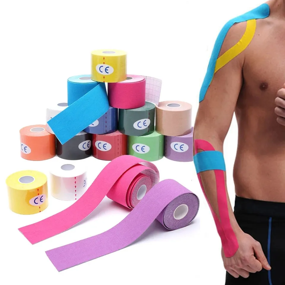 2022 người bán hàng tốt nhất New kinesiology băng thể thao phục hồi băng đàn hồi kneepad cơ bắp giảm đau Miếng đệm đầu gối tập thể dục Băng