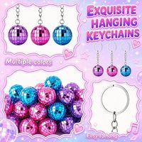 Porte-clés en caoutchouc au design raffiné, boule disco élite, cadeaux de fête en gros, porte-clés miroir en acrylique premium, 5 couleurs, livraison rapide, en stock
