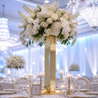 Élégant support de fleurs en or de luxe pour mariages et réceptions pour centres de table et lieux de célébration