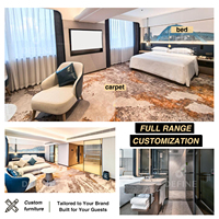 Ensemble de mobilier de chambre d'hôtel moderne, durable et écologique, de luxe, pour usage commercial, avec support OEM/ODM, mobilier d'hôtel personnalisé en kit complet