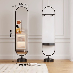 Espejo de Maquillaje Moderno para Decoración del Hogar con Diseño Arqueado, Estante de Almacenamiento Metálico Multifuncional, Espejo de Pie de Vidrio Personalizado para Uso Doméstico - Product Image 6