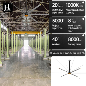 Ventilateurs hélicoptères HVLS à haut volume et basse vitesse de 24 pieds, 6 pales, 220V 1PH, 50 tr/min, pour le refroidissement des entrepôts, ventilateurs de plafond - Product Image 5