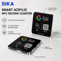 Carte de membre intelligente en acrylique SIKA avec puce NFC et code QR pour restaurants, cafés, hôtels, salons, barbiers, et plaque de table personnalisée
