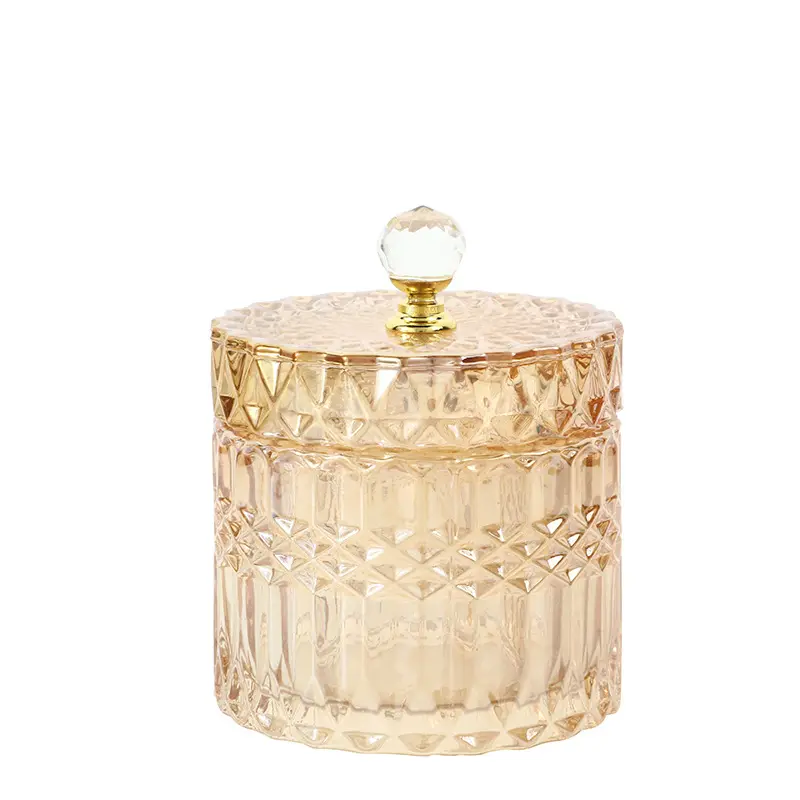 Sylvan pote de doces de cristal, vidro transparente com tampa, joia, armazenamento, decoração de mesa, vidro personalizado, jarra de velas
