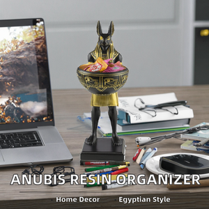 Caja de Almacenamiento Decorativa de Resina Pintada a Mano, Ecológica, con Diseño de Anubis, Dios del Perro de la Mitología Egipcia, para Organización del Hogar y Oficina, Ideal como Regalo - Product Image 2
